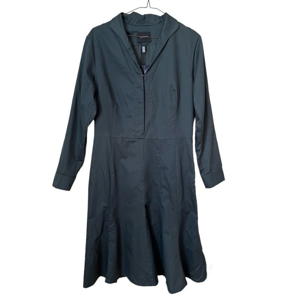 Akris Long Sleeve Shirt Dress Green